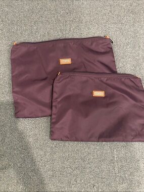 Hadaki Purple Nylon Travel Pouches set of 2 Plum